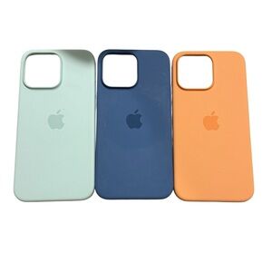 Apple iPhone Cases - Mint, Navy, and Orange 15 Pro Max
